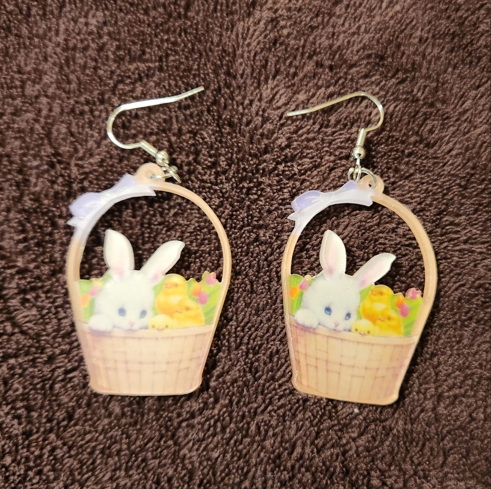 Easter Basket Dangle Earrings